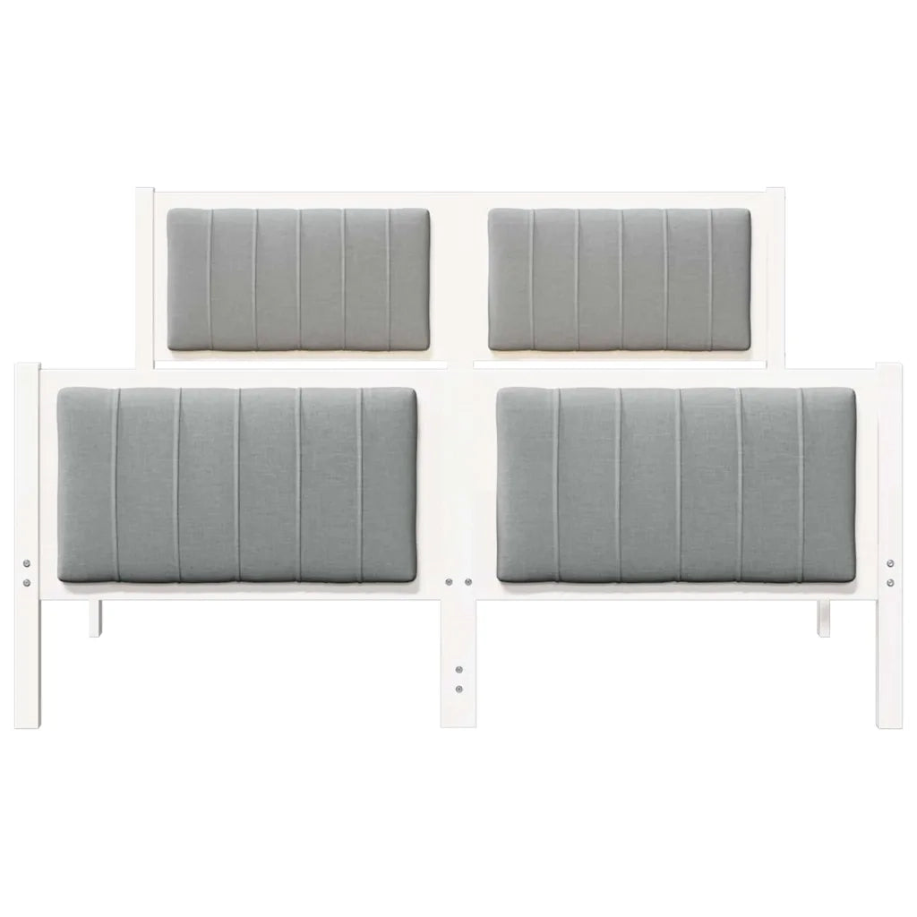 Struttura del Letto Bianco e grigio chiaro 135 x 190 cm 878483