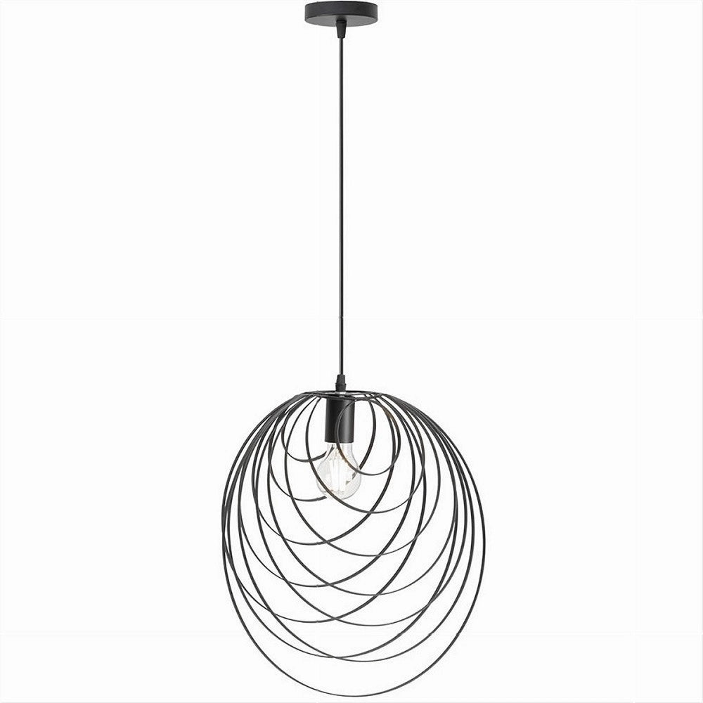 Trade Shop - Lampadario A Sospensione Nero E27 Lampada Geometrica Da Soffitto Decorativa B86 -