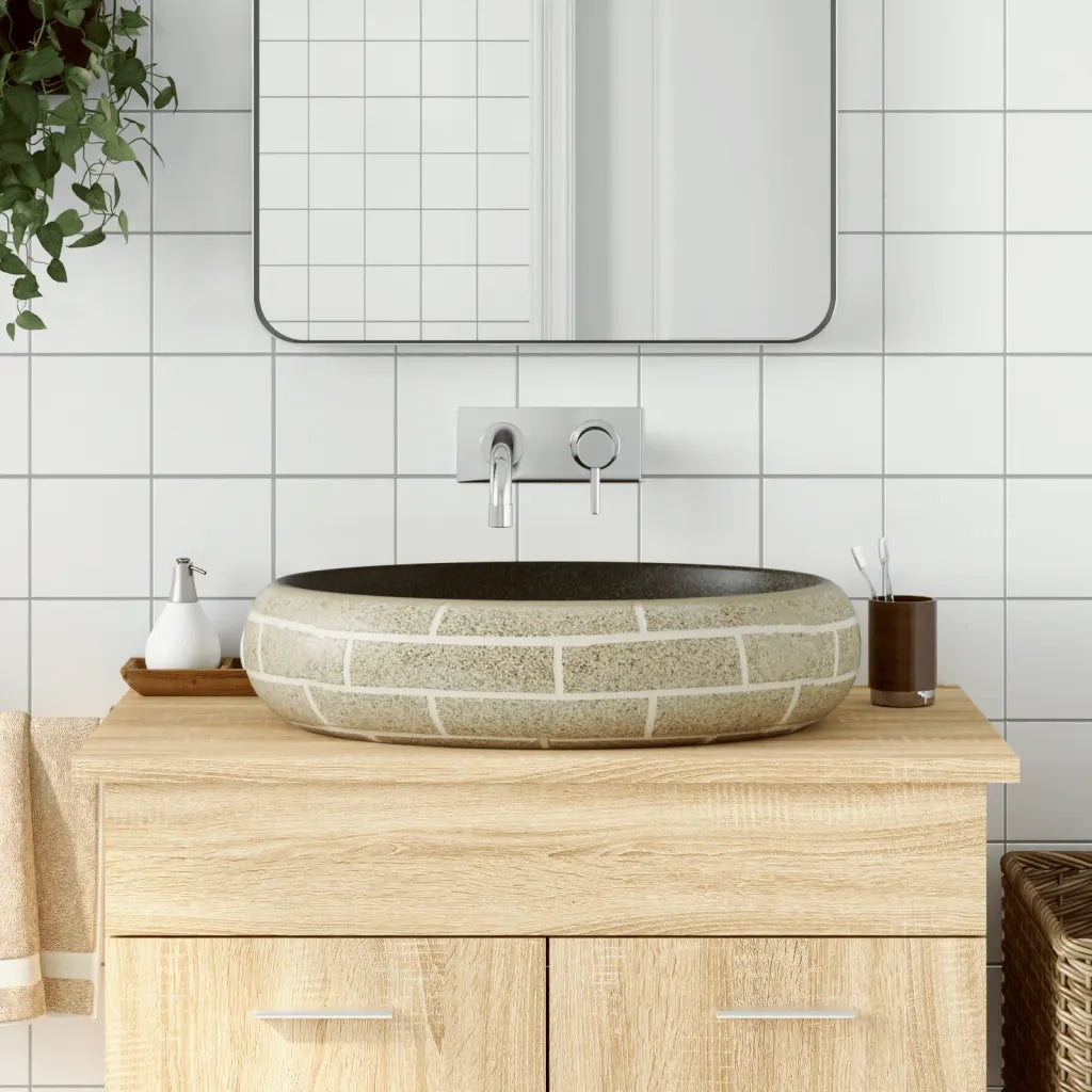 Lavabo da Appoggio Multicolore Ovale 59x40x15 cm Ceramicacod mxl 83588