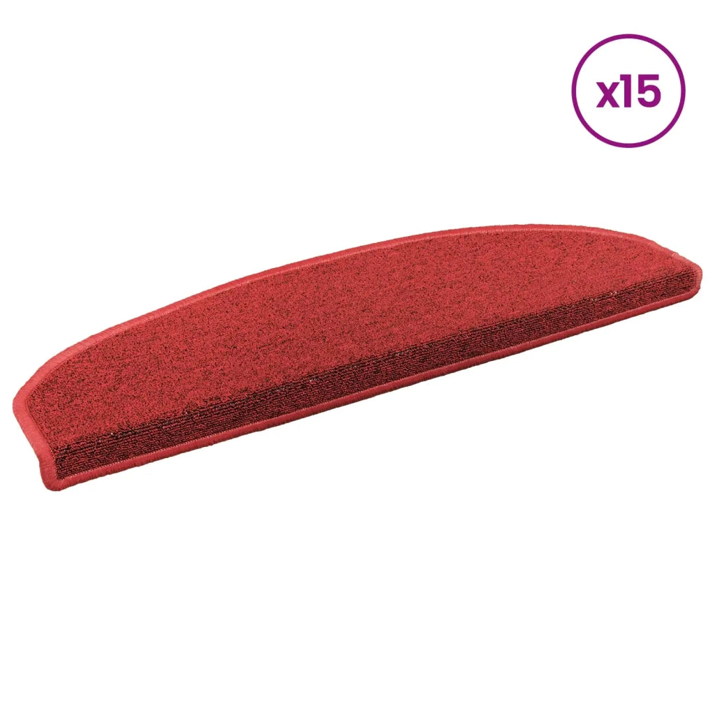 Tappetini per scale autoadesivi 15 pcs Rosso 80 x 24,5 x 3,5 cm 42038640