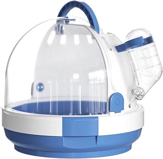 Zaino portatile per piccoli animali domestici con illuminazione a LED - Blu