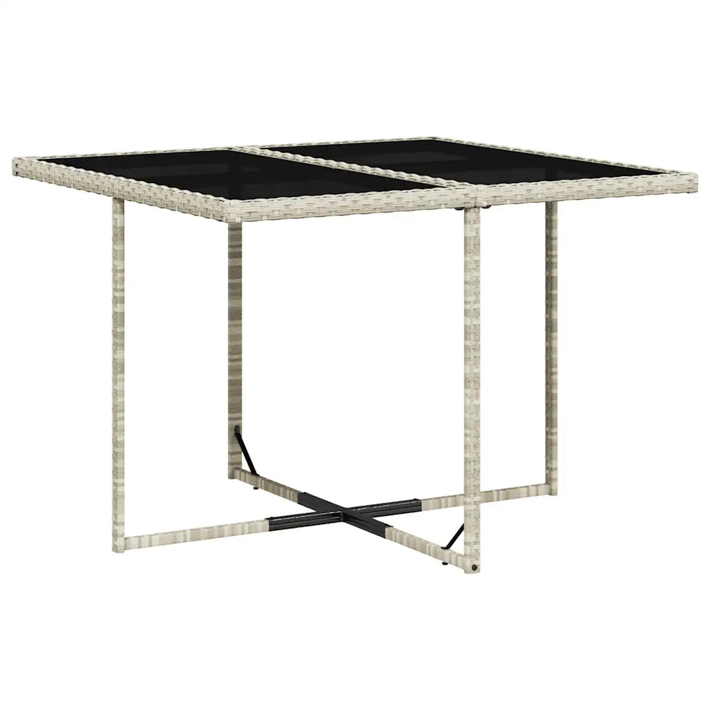 Set Pranzo da Giardino 9pz con Cuscini Grigio Chiaro Polyrattan 3211319