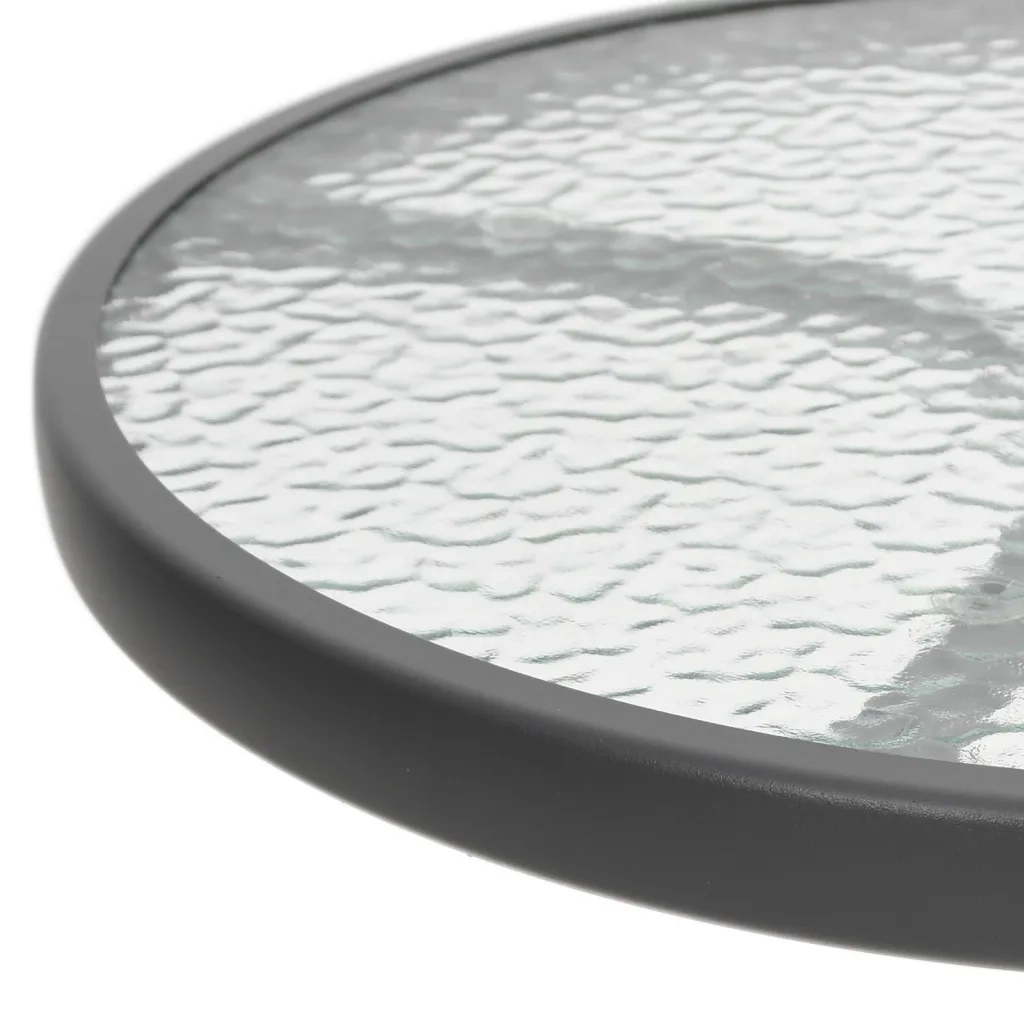 Set da Pranzo da Giardino 3 pz in Acciaio Nero