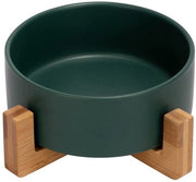 Vassoio ceramico per animali con maniglia in bambù per gatti e piccoli cani (400 ml, verde - per pezzo)