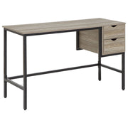Scrivania da Ufficio Legno Scuro e Nera 120 x 48 cm 2 Cassetti Industrial