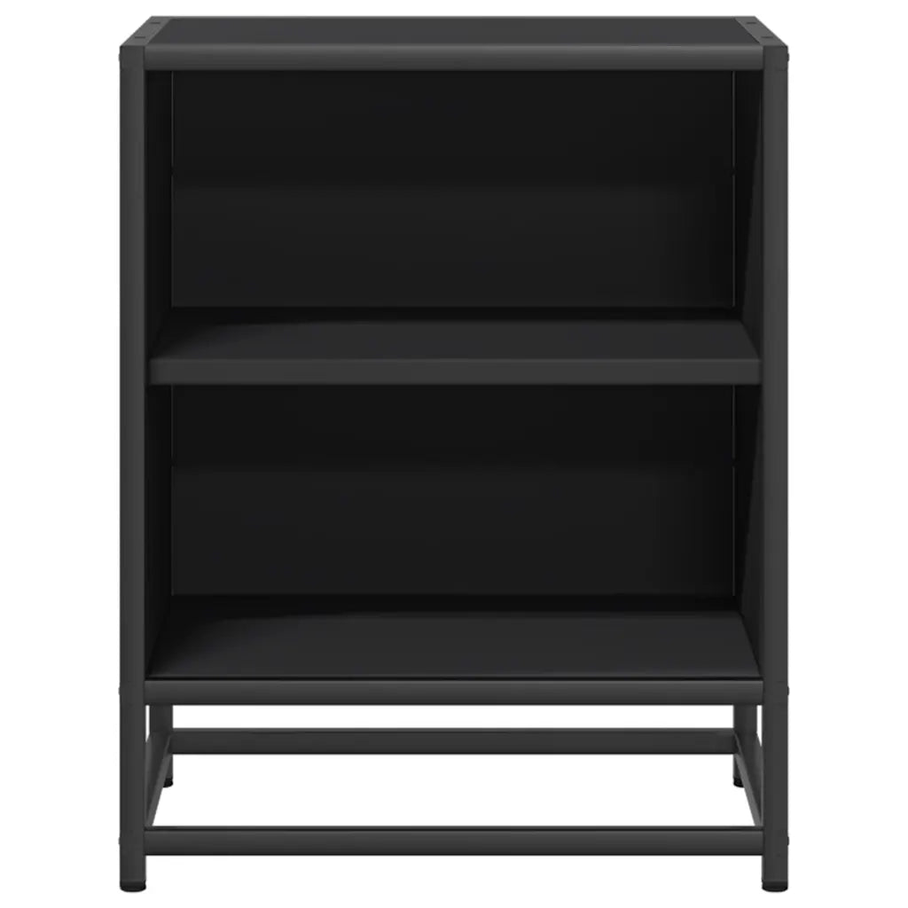 vidaXL Comodino Nero 40x31x50 cm Legno Multistrato e Metallo
