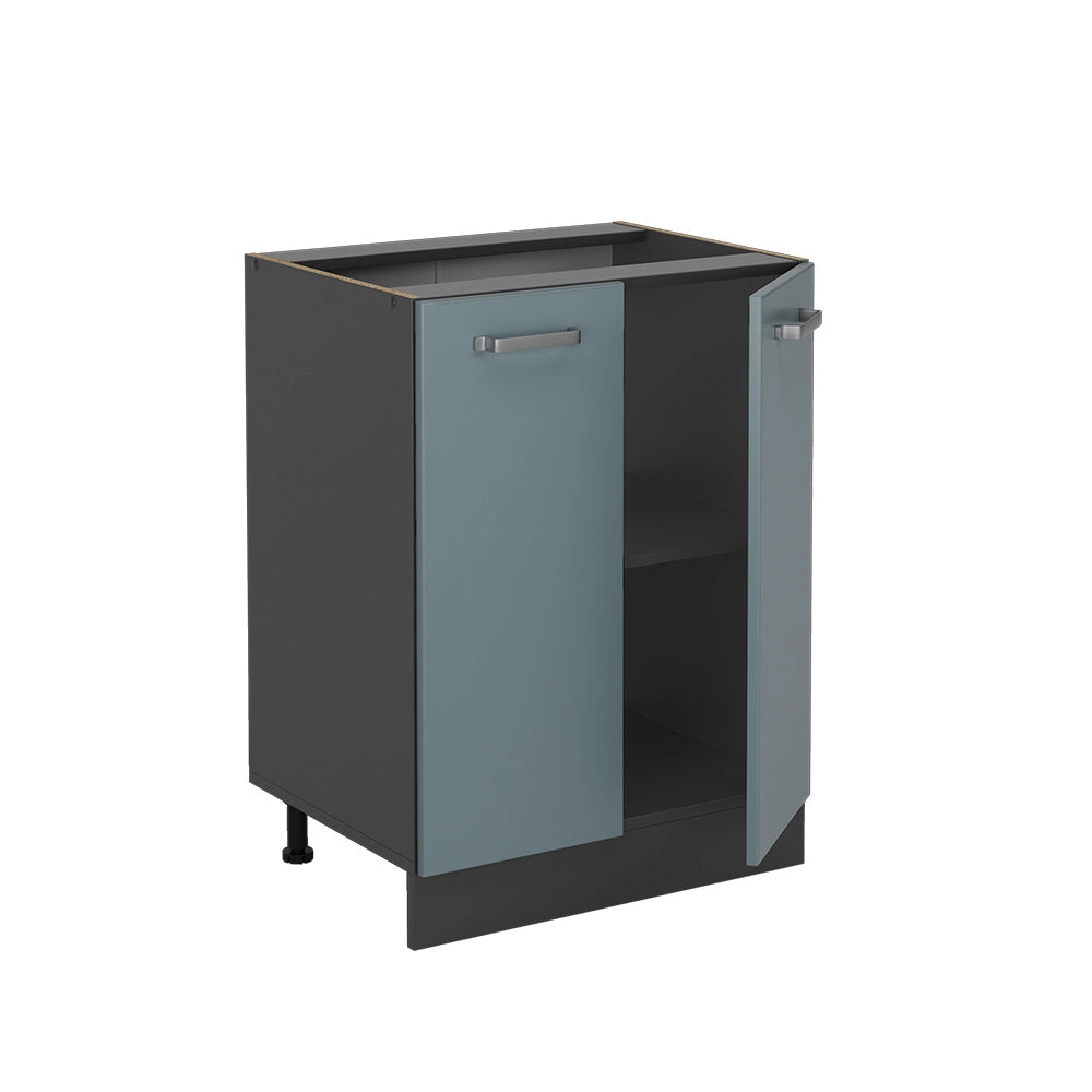 Mobiletto base cucina R-Line Grigio-blu/Antracite 60 cm, PL Rovere Vicco