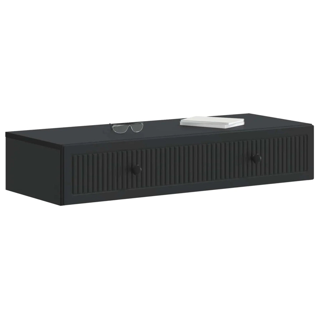 Tavolino da Parete Laterale Nero 87,5 x 34,5 x 17 cm 897986