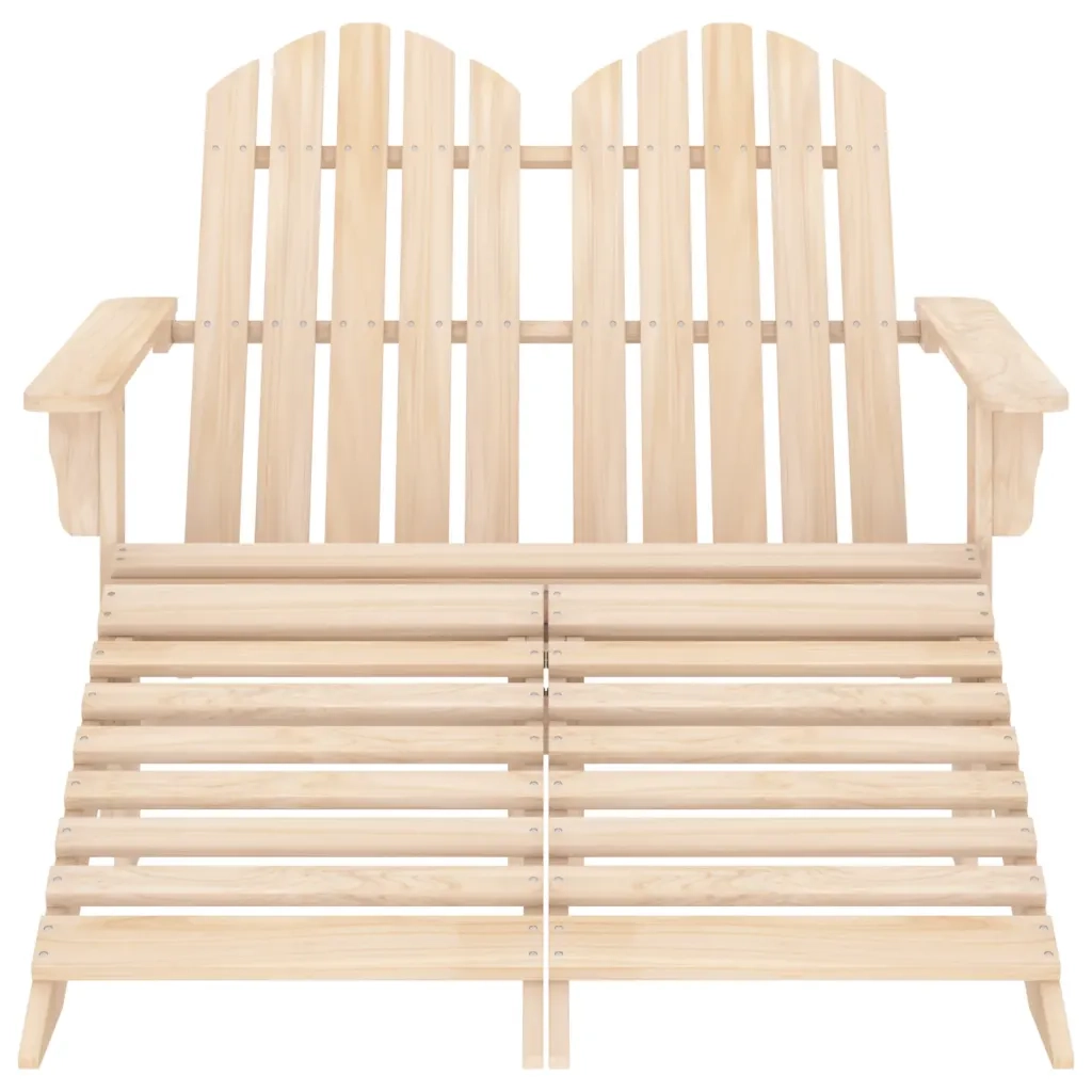 Sedia 2 Posti Adirondack con Ottomana in Abete Massello