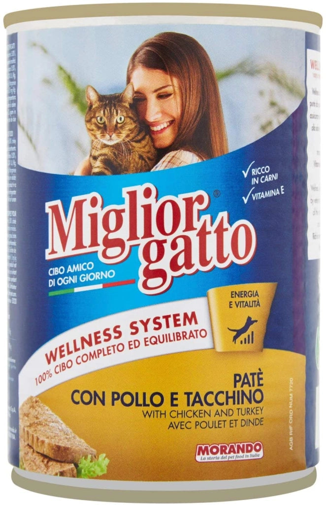 MIGLIOR GATTO PATÈ CON POLLO E TACCHINO IN CONFEZIONE DA 400 GR