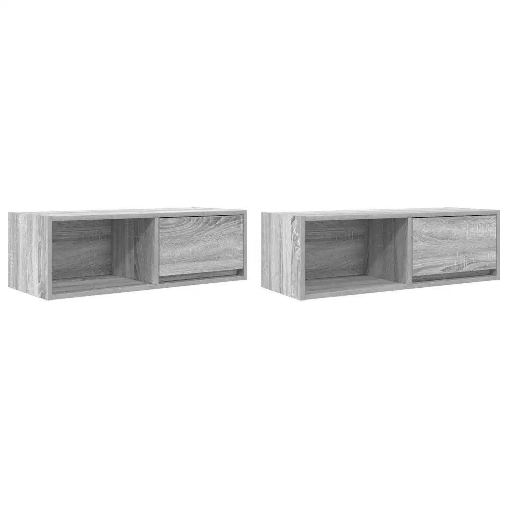 Mobili TV 2pz Grigio Sonoma 80x31x25,5 cm Legno Multistrato 861465