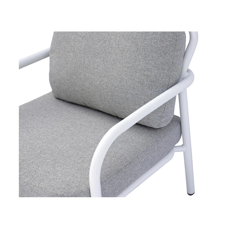 Salotto Almeria Alluminio Bianco Tavolino Gress Moia