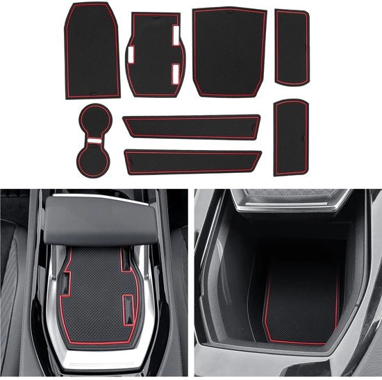 Compatibile con Renault Rafale 2024 2025 Tappetini in gomma per console centrale Antiscivolo per Renault Rafale Antiscivolo Tappetini in gomma per Renault Rafale E-Tech Accessori (Rosso)
