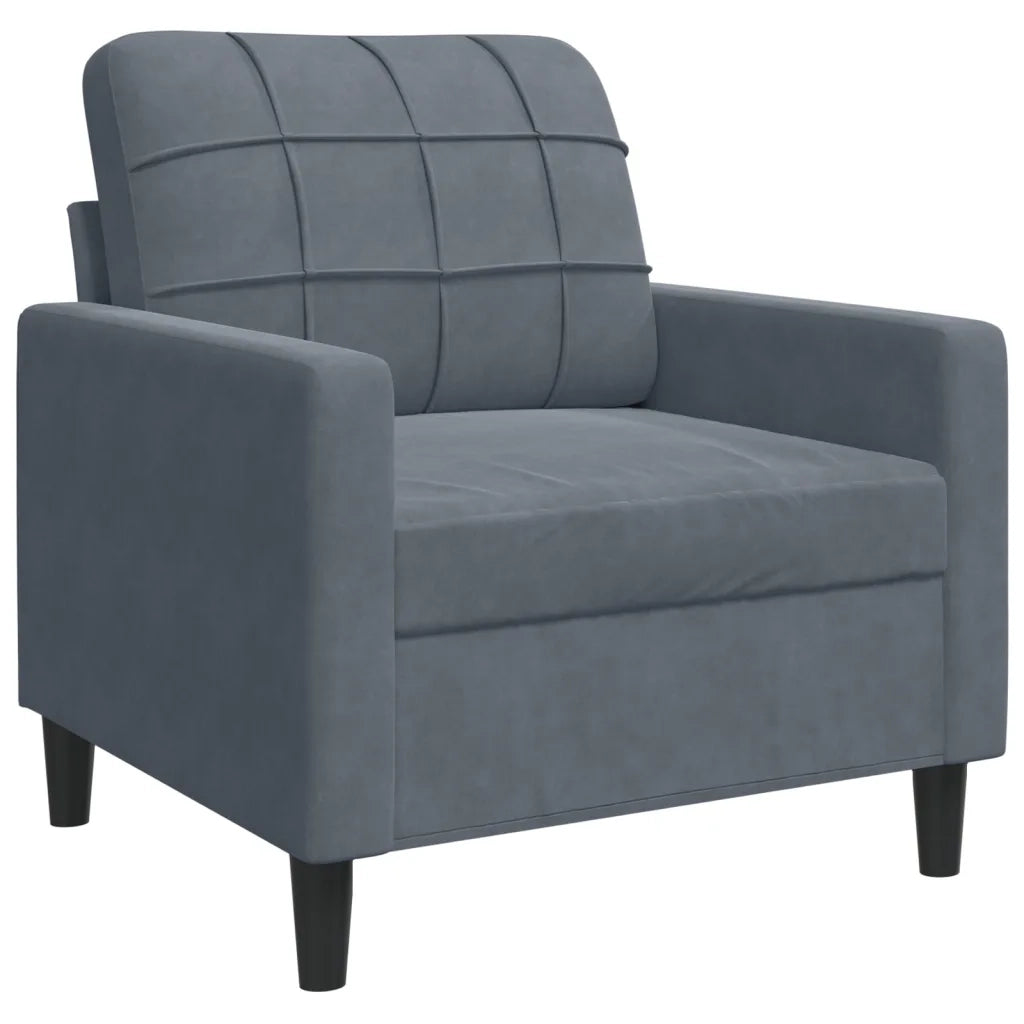 vidaXL Set di Divani 4 pz con Cuscini e Rinforzi Grigio Scuro Velluto
