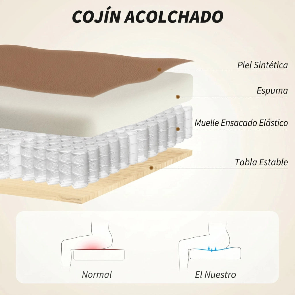 Sedia da Ufficio con Schienale Reclinabile e Poggiapiedi ¨C Minimal ¨C Imbottita in Similpelle Marrone