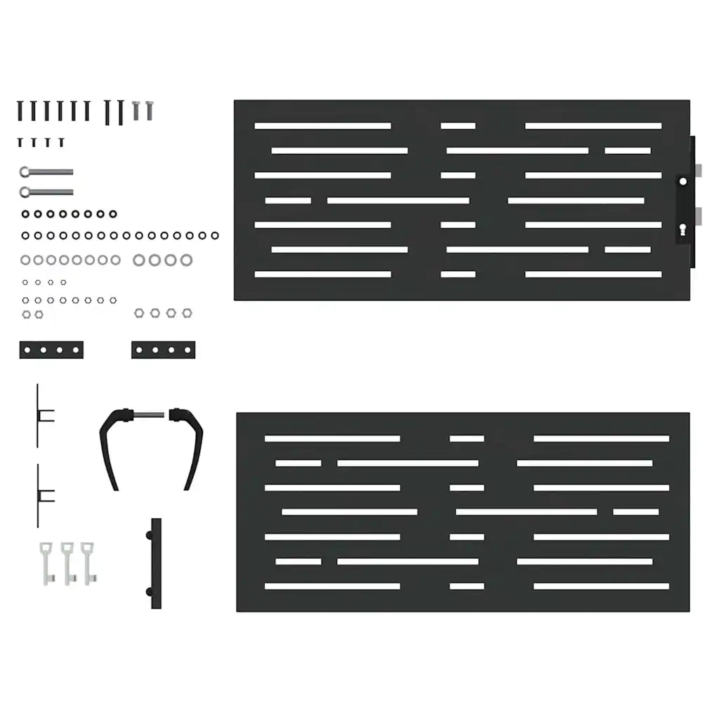 vidaXL Cancello da giardino con blocco Nero 105 x 100 cm