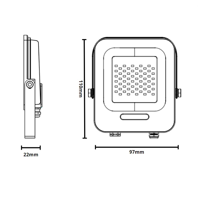 Proiettore led 10 watt slim metallo nero ip65 equivalente 66 watt *** temperatura colore lampada 6000k bianco freddo,...