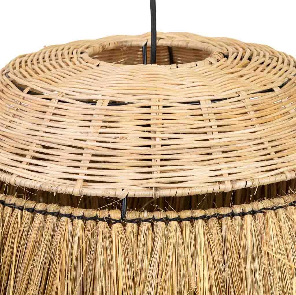 Plafoniera fibra naturale marrone 50x50