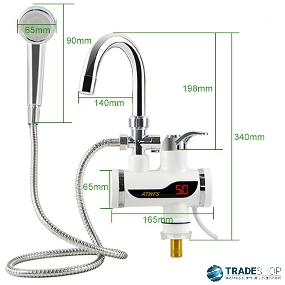 Trade Shop - Riscaldatore Istantaneo Acqua Calda Rubinetto Elettrico Doccia Cucina Bagno -