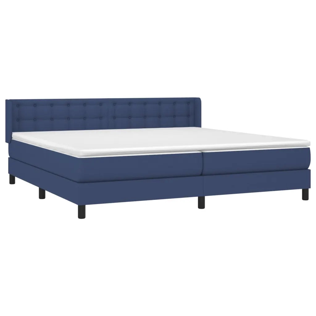Giroletto a Molle con Materasso Blu 200x200 cm in Tessuto