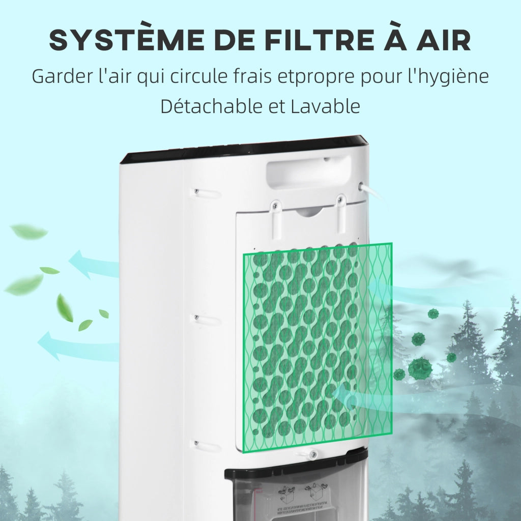 Ventilatore Raffreddatore Umidificatore 3 in 1 ¨C Zephmum ¨C Bianco con Telecomando e Ruote