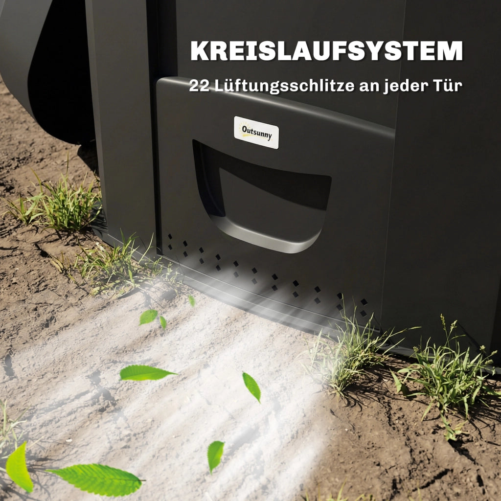 Compostiera Giardino 240L ¨C zephmum ¨C Nero