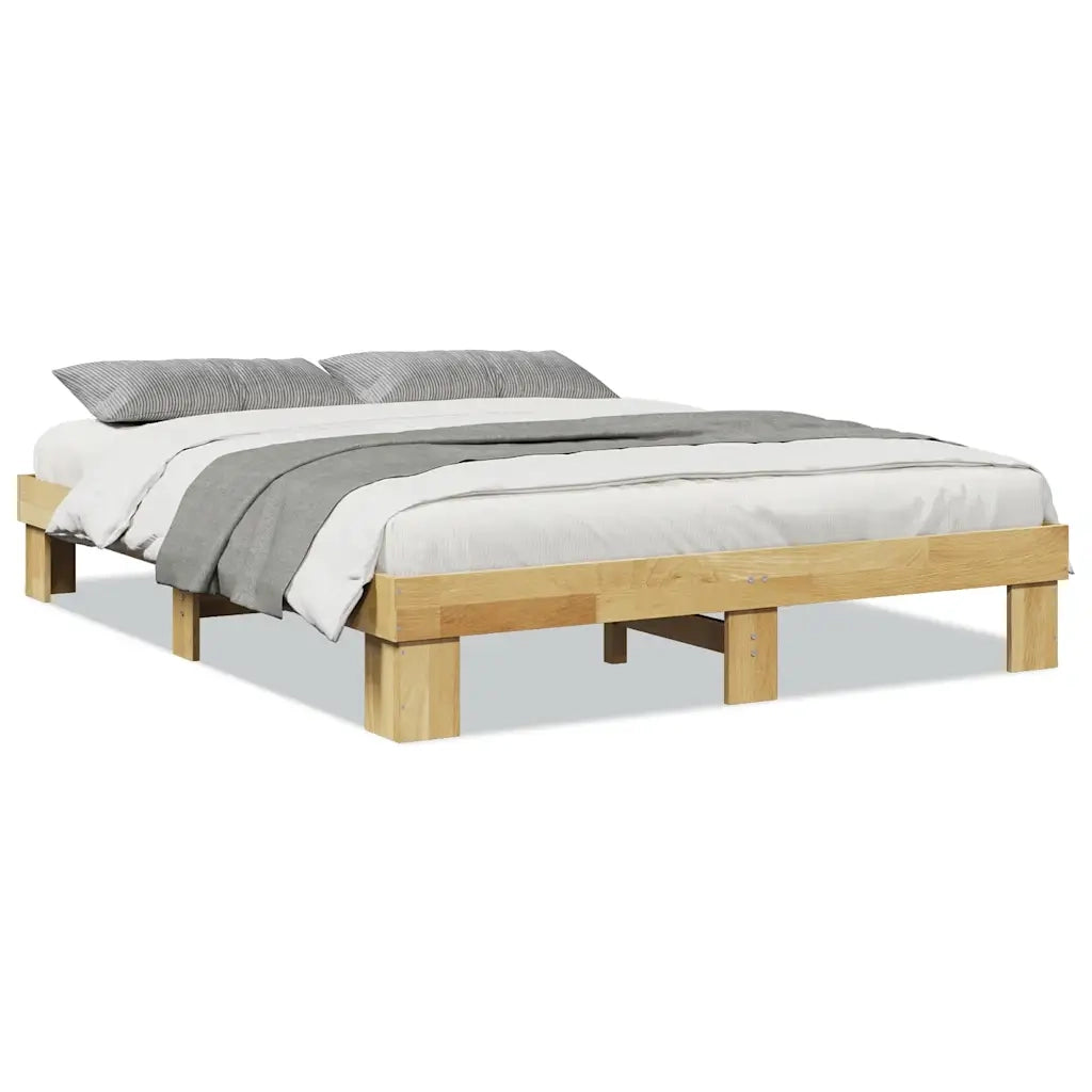 Struttura Letto Senza Materasso-Giroletto Senza Materasso 135x190 cm in legno massello di rovere