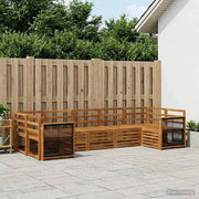 Set di divani da esterno 6 pz Naturale Legno di Acacia Massello 3384800