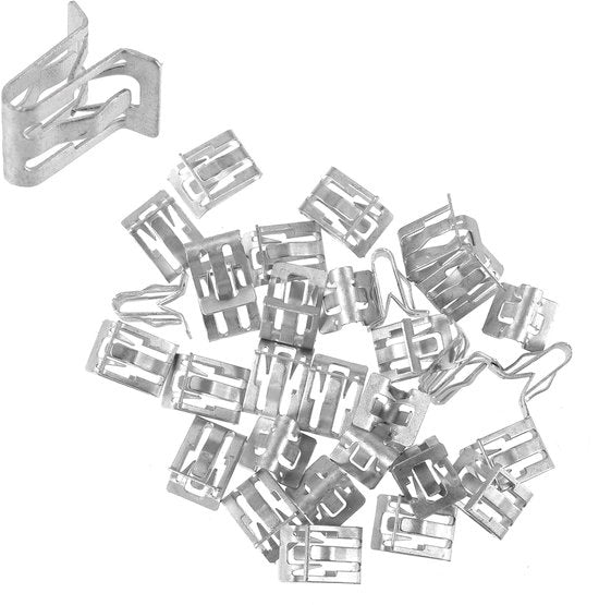Clip di trimmatura 30 pezzi - Clip auto - Trimmatura interno - Argento - Metallo - Adatto per GM - Clip auto