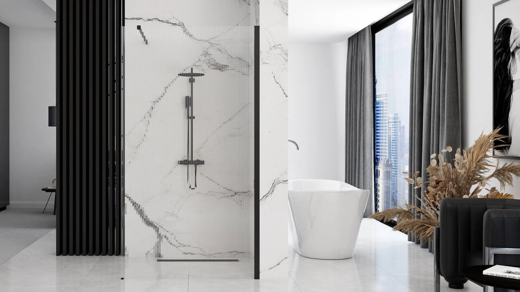 Parete Doccia Rea Aero Intimo Black Mat 120