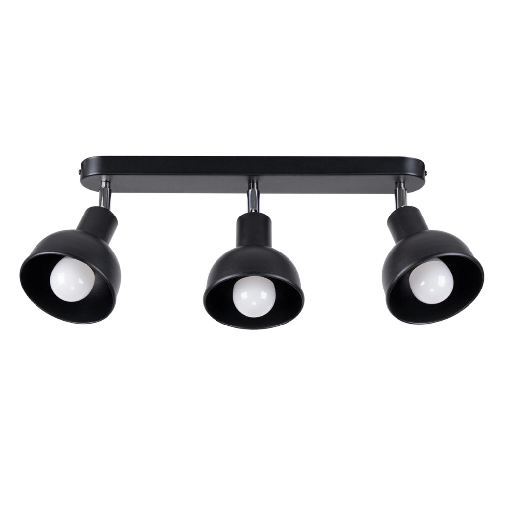 Spot soffitto minimal nero 3 luci E27 Pure Lume PU.1318