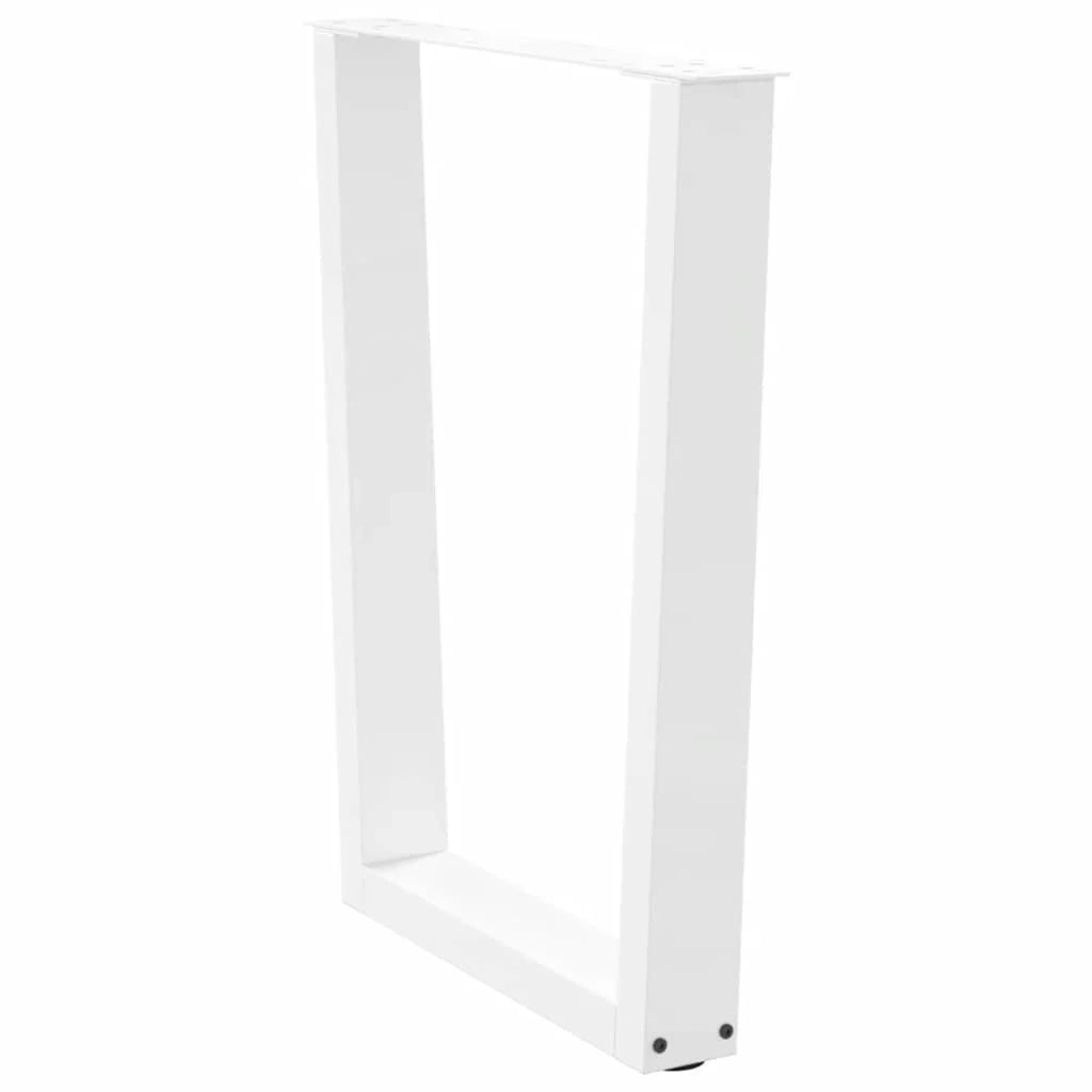 Set di 3 gambe per tavolo da pranzo a forma di V 70 x 73 cm con piedini regolabili design moderno acciaio bianco 02_0056947