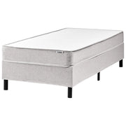 Letto singolo con rete in tessuto 90 x 200 cm con materasso a molle insacchettate senza testiera camera da letto grigio chiaro