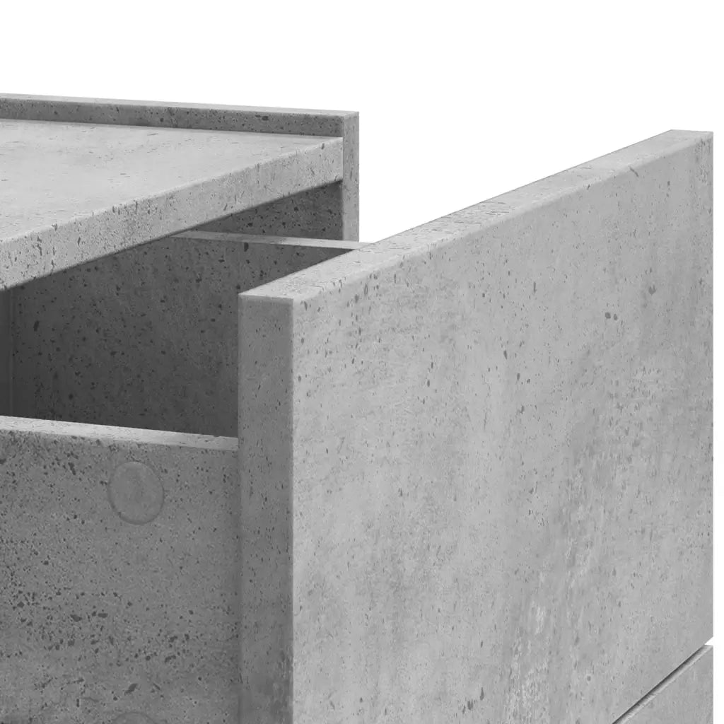 Comodino | Armadio da Notte | Mobiletto da notte a Muro Grigio Cemento 45x30x35 cm