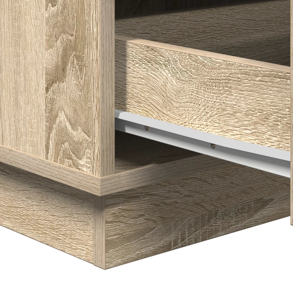 Comodino con LED Rovere Sonama 39x34,5x65 cm Legno ingegnerizzato