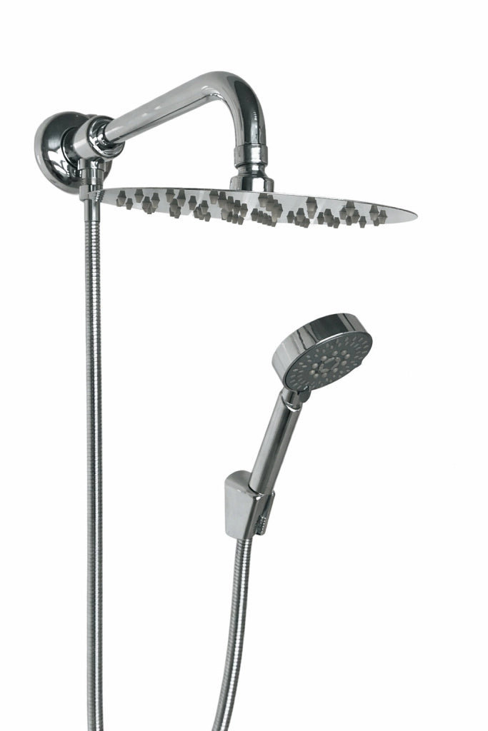 Kit set doccia deviatore con doccetta e soffione e braccio 40 cm