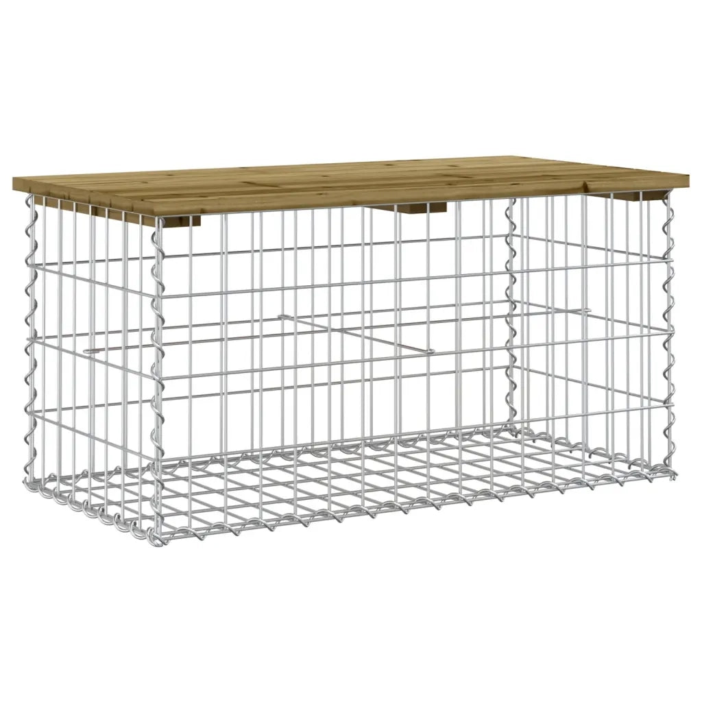 Panca da Giardino Design Gabbione 83x44x42 cm Pino Impregnatocod mxl 103412