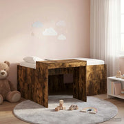 Letto alto per bambini con scrivania Rovere Fumo