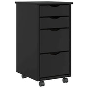 Armadietto Rotante con Cassetti MOSS Nero Legno Massello Pino