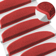 Tappetini per scale autoadesivi 15 pz | Gradini per Scale Rosso 80 x 24,5 x 3,5 cm