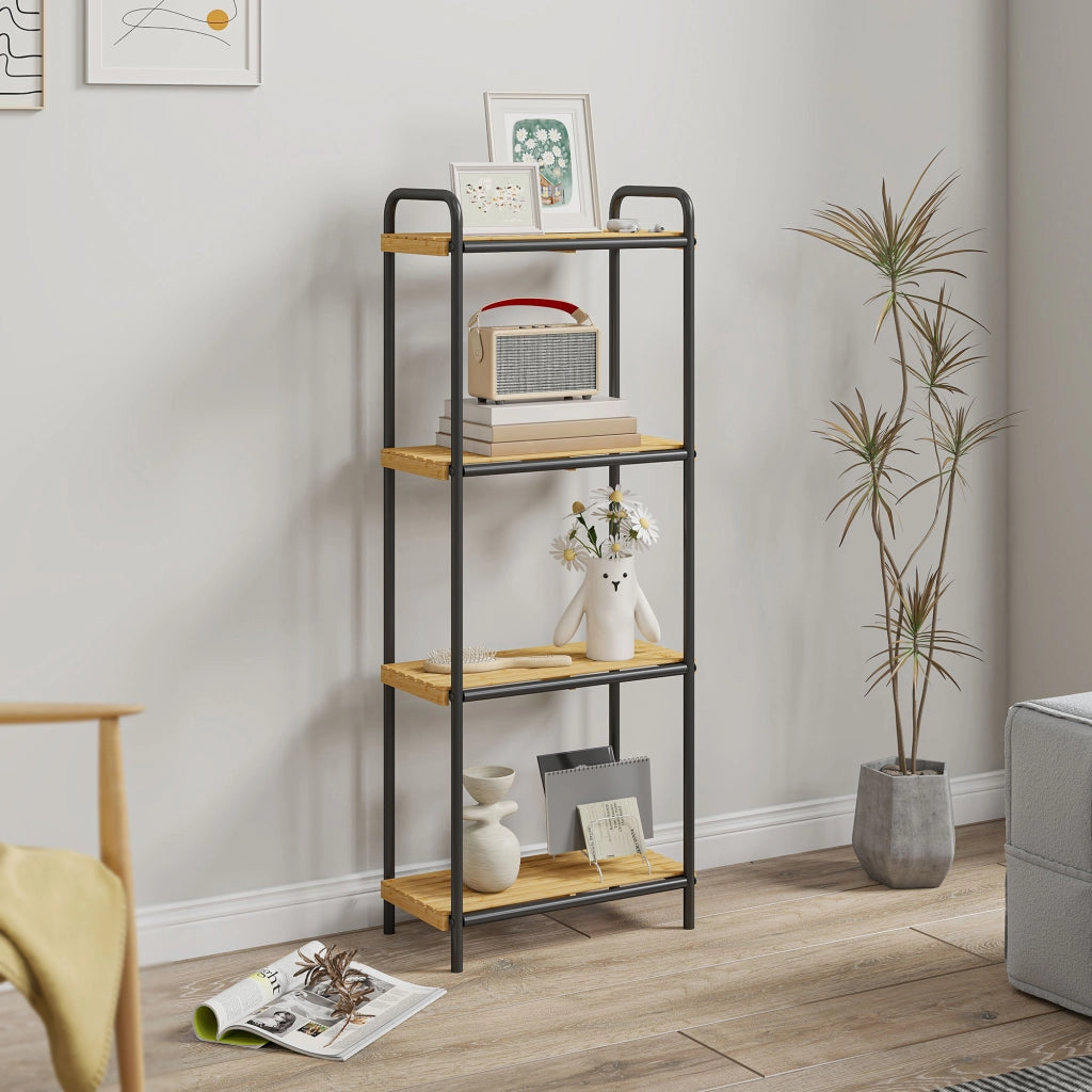 Etagere da bagno 4 ripiani in bambu ¨C zephmum ¨C 15x21.5x106 cm bianco