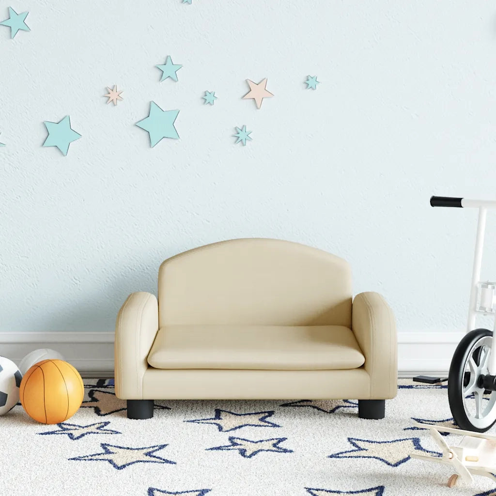 Divano per Bambini Crema 50x40x30 cm in Tessuto 3196368