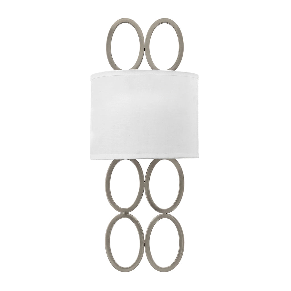Applique Contemporanea Jules Acciaio Nichel Spazzolato Tessuto 2 Luci E14