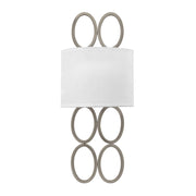 Applique Contemporanea Jules Acciaio Nichel Spazzolato Tessuto 2 Luci E14
