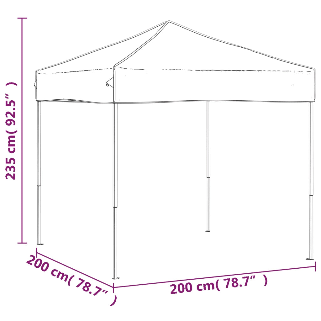 Tenda per Feste Pieghevole-Tenda Gazebo Crema 2x2 m