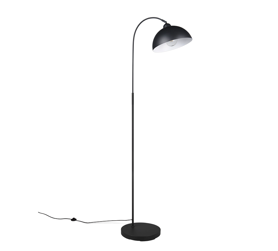 Piantana ad arco, metallo, nero, H 170 cm, Sierra