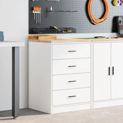 Armadietto da Garage Bianco 60x51x85 cm Legno Massello di Pino 860598