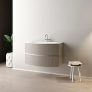 MOBILE BAGNO SOSPESO  CURVO SENZA SPECCHIO MODELLO SANTI 90CM - BASE SOSPESA -LAVABO - CASHMERE -SPECCHIO ESCLUSO  - MOB