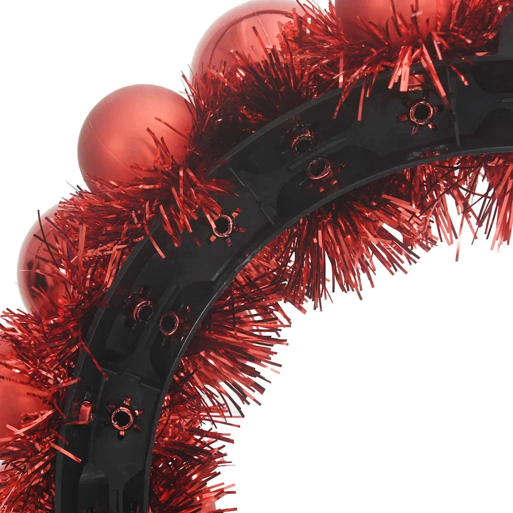 Corone di Palline di Natale 2 pz-Decorazioni natalizie Rosso 33 x 33 x 7 cm