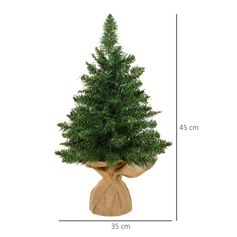 ALBERO DI NATALE MINI 55CM CON 50 RAMI FOLTI E AGHI REALISTICI IN PVC